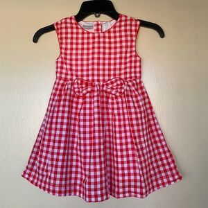 Koala Kids Red Gingham Dress 4T Checkered Cap Sleeves Bow Waist Summer Picnic